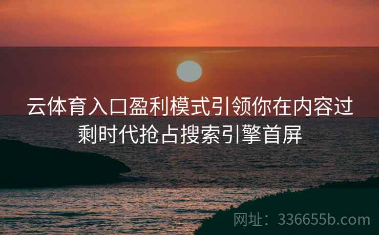 云体育入口盈利模式引领你在内容过剩时代抢占搜索引擎首屏