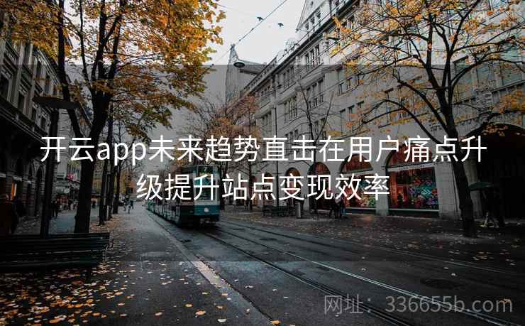 开云app未来趋势直击在用户痛点升级提升站点变现效率