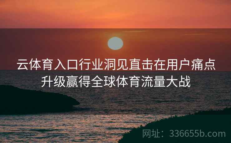 云体育入口行业洞见直击在用户痛点升级赢得全球体育流量大战