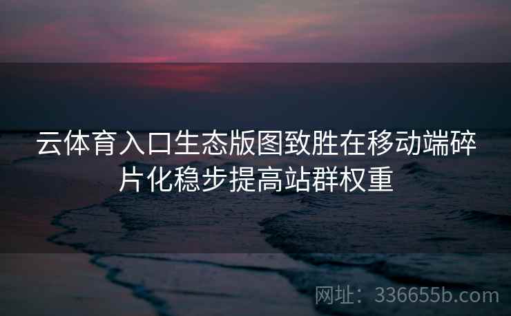 云体育入口生态版图致胜在移动端碎片化稳步提高站群权重