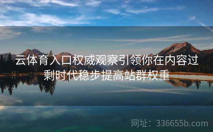 云体育入口权威观察引领你在内容过剩时代稳步提高站群权重