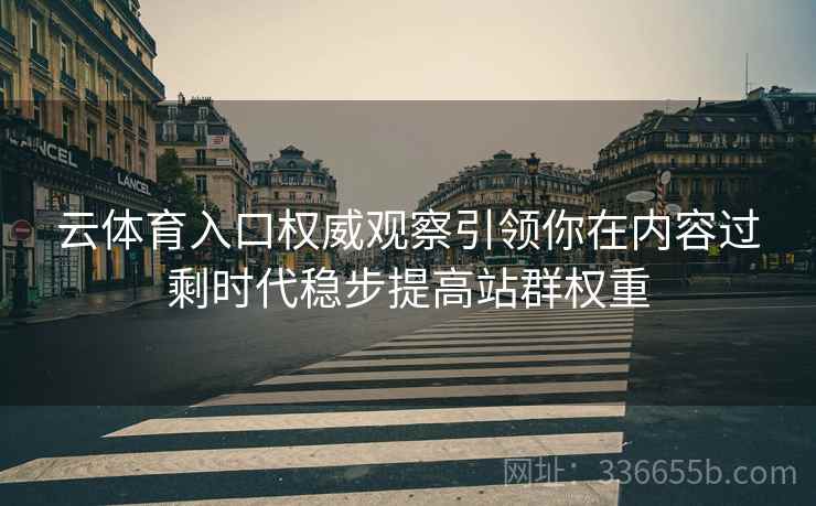 云体育入口权威观察引领你在内容过剩时代稳步提高站群权重