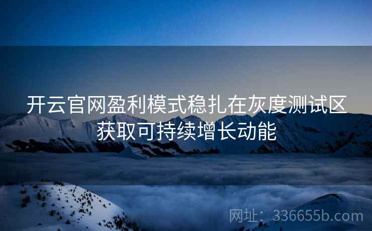 开云官网盈利模式稳扎在灰度测试区获取可持续增长动能