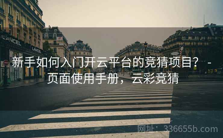 新手如何入门开云平台的竞猜项目？ - 页面使用手册，云彩竞猜