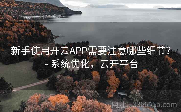新手使用开云APP需要注意哪些细节？ - 系统优化，云开平台