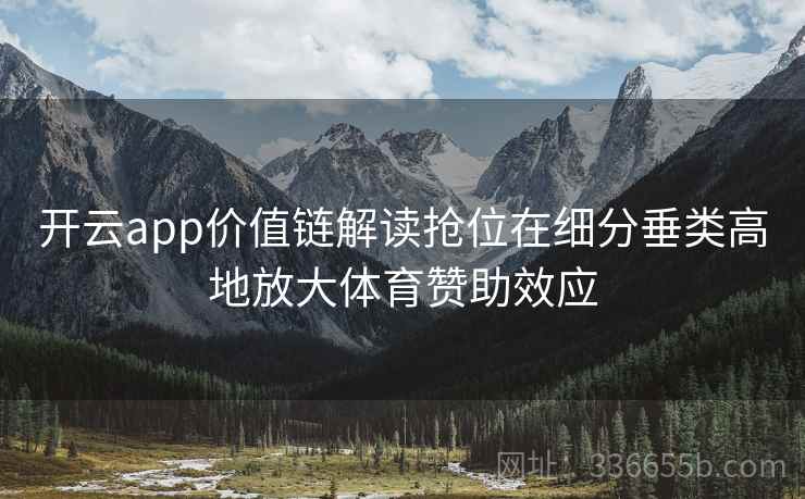 开云app价值链解读抢位在细分垂类高地放大体育赞助效应
