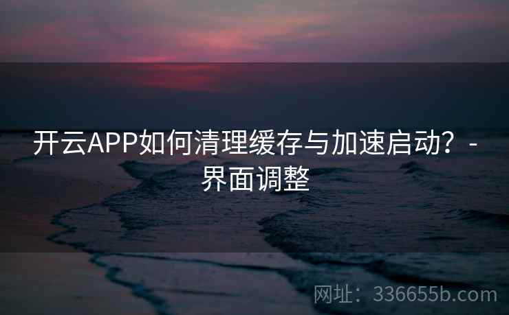 开云APP如何清理缓存与加速启动？-界面调整