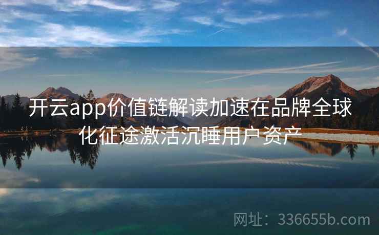 开云app价值链解读加速在品牌全球化征途激活沉睡用户资产