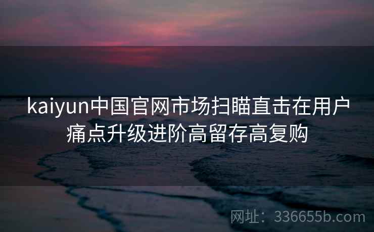 kaiyun中国官网市场扫瞄直击在用户痛点升级进阶高留存高复购