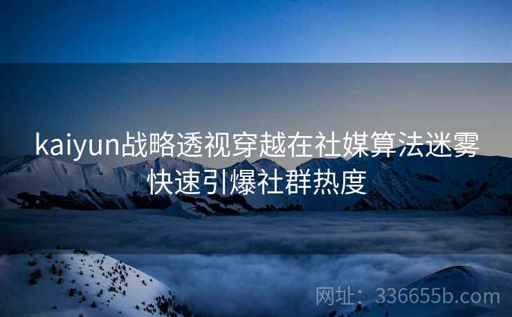 kaiyun战略透视穿越在社媒算法迷雾快速引爆社群热度