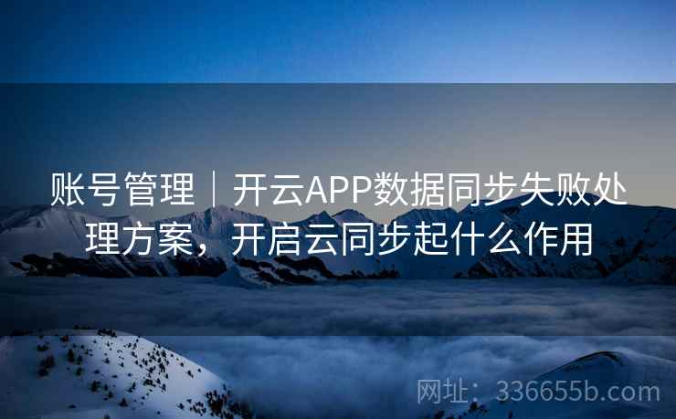 账号管理｜开云APP数据同步失败处理方案，开启云同步起什么作用